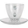 Кофейная чашка с блюдцем прозрачная 8x6x6 - 11x10x2 см - 85 мл 6GL3418