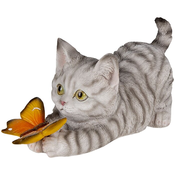 Украшение кошка серая 19x8x10 см 6PR3357