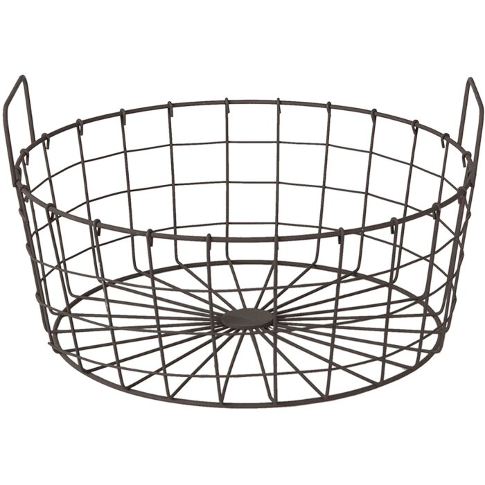 Clayre & Eef 6Y4304 Корзина для хранения Ø 36x19 см коричневая железная корзина