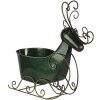 Железное украшение Clayre & Eef 6Y4444 Reindeer Sleigh Green 34x17x37 см