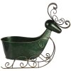 Железное украшение Clayre & Eef 6Y4444 Reindeer Sleigh Green 34x17x37 см