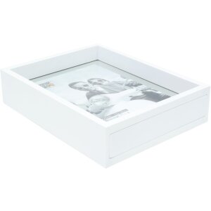 Deknudt Glasrahmen mit Holzkante mit Glas-Passepartout weiß oder schwarz