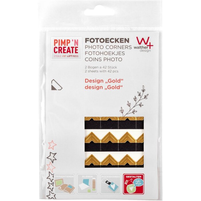 Вальтер фото уголки PIMP AND CREATE золото 2 листа по 42