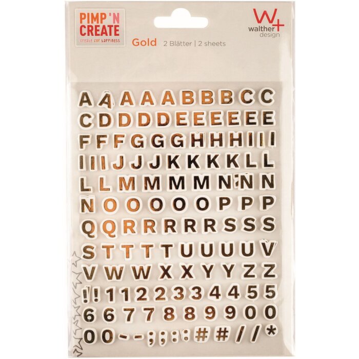 Вальтер наклейки клейкие буквы DIY PIMP AND CREATE золото