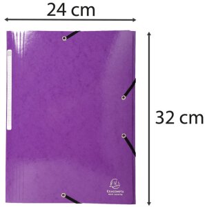 Exacompta 55826E Sammelmappe 3 Klappen Gummizug Maxi DIN A4 Iderama Violett