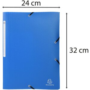 Exacompta Sammelmappe Okap DIN A4 3 Klappen Gummizug PP 0,5 mm Blau