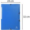 Exacompta Sammelmappe Okap DIN A4 3 Klappen Gummizug PP 0,5 mm Blau