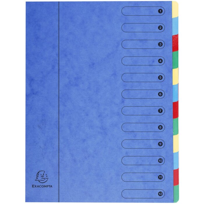 Exacompta Ordnungsmappe 12-teilig A4 Harmonika blau