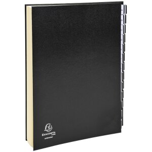 Exacompta Ordnungsmappe dehnbarer Faltenrücken 26 Fächer A-Z DIN A4 Schwarz