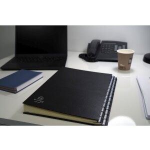 Exacompta Ordnungsmappe dehnbarer Faltenrücken 26 Fächer A-Z DIN A4 Schwarz