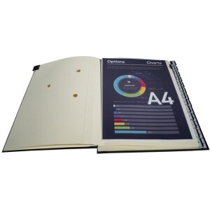 Exacompta Ordnungsmappe dehnbarer Faltenrücken 26 Fächer A-Z DIN A4 Schwarz