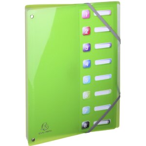 Exacompta Ordnungsmappe dehnbarer Rücken 8 Fächer DIN A4 Iderama sortiert