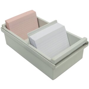 Exacompta Karteikasten mit Deckel für Karteikarten DIN A7 Lichtgrau