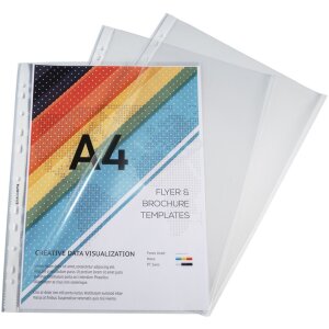 Exacompta 100 карманов для брошюр, открытые сверху и по бокам, гладкие DIN A4