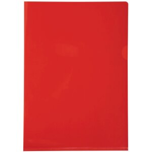 Карманы для файлов Exacompta 130µ DIN A4 красные 100 штук ПВХ гладкие