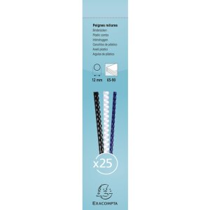 Exacompta 76401E Переплетные спирали 12 мм ПВХ черные 25 штук DIN A4 65-90 листов