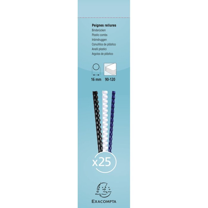 Exacompta 76500E Спираль 16 мм 25 штук Белая для документов DIN A4 90-120 листов