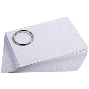 Exacompta 50 Flashcards mit Ring liniert DIN A7