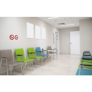 Клейкий знак - Запрет на курение и пар 10 см