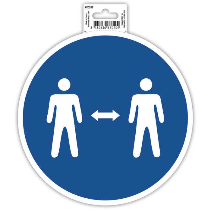 Клейкий знак Соблюдайте расстояние 20 см