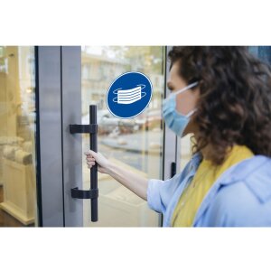 Клейкий знак для обязательных масок 20 см