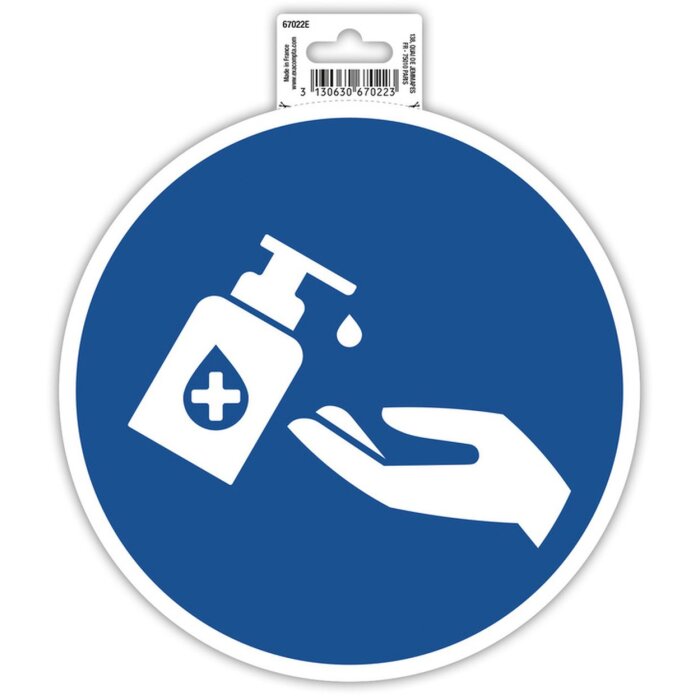 Наклейка для дезинфекции рук 20 см