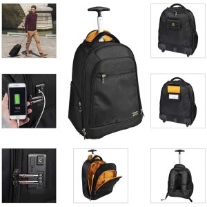 Бизнес-рюкзак Exacompta на колесиках Exabusiness Exactive черный