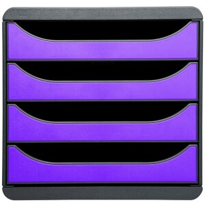 Exacompta 310720D Schubladenbox Big Box 4 Schubladen Iderama Violett