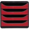 Exacompta Schubladenbox Big Box 4 offene Schubladen Iderama Karminrot