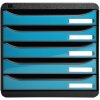 Exacompta 3097282D Schubladenbox Big Box Plus 5 Schubladen Türkis Glossy
