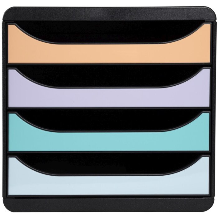 Exacompta Schubladenbox Big Box Plus Aquarel 4 offene Schubladen A4+ stapelbar