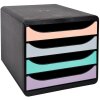 Exacompta Schubladenbox Big Box Plus Aquarel 4 offene Schubladen A4+ stapelbar