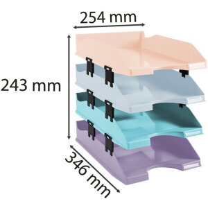Exacompta Set 4 Briefablagen COMBO MIDI Aquarel sortiert