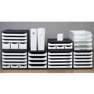 Exacompta Schubladenbox Big Box Plus 4 offene Schubladen Glossy Weiß