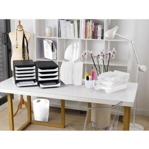 Exacompta Schubladenbox Big Box Plus 4 offene Schubladen Glossy Weiß