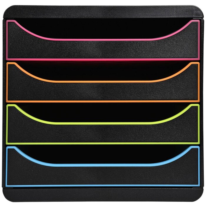 Exacompta Schubladenbox Big Box Plus Black Office Schwarz-Harlekin