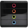 Exacompta Schubladenbox POP-BOX 4 Schubladen Schwarz Harlekin
