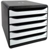 Exacompta Schubladenbox Big Box Plus 5 offene Schubladen Glossy Weiß glossy