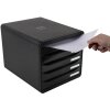 Exacompta Schubladenbox Big Box Plus 5 offene Schubladen Schwarz Glossy