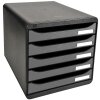Exacompta 309738D Schubladenbox Big Box Plus 5 Schubladen Metallic-Silber