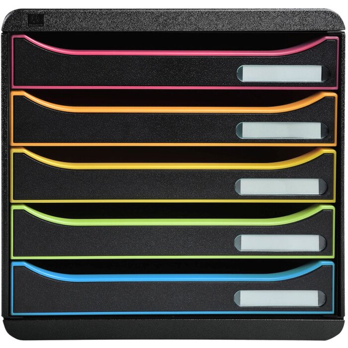 Exacompta Schubladenbox Big Box Plus 5 Schubladen Schwarz/Harlekin