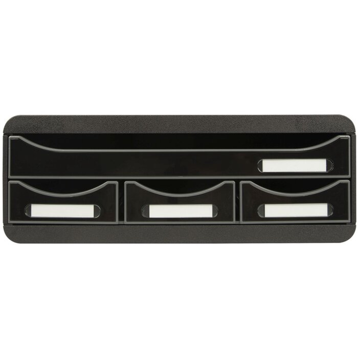 Exacompta 319714D TOOLBOX Ablagemodul mit 4 Schubladen Schwarz Glossy