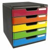 Exacompta Schubladenbox MODULO A4 5 abschließbare Schubladen Harlekin glossy