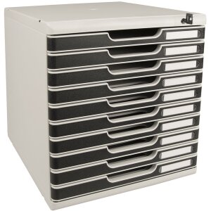 Exacompta Schubladenbox MODULO A4 10 abschließbare Schubladen Schwarz
