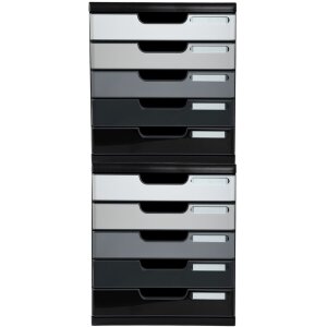 Exacompta Schubladenbox MODULO DIN A4 grau 5 Schubladen geschossen