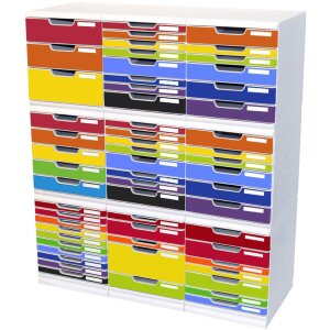 Exacompta 301798D Schubladenbox MODULO A4 5 geschlossene Schubladen Regenbogen