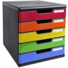 Exacompta 301798D Schubladenbox MODULO A4 5 geschlossene Schubladen Regenbogen