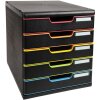 Exacompta MODULO A4 Schubladenbox Schwarz-Harlekin 5 geschlossene Schubladen