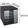 Exacompta Schubladenbox MODULO A4 10 Schubladen Grau