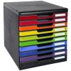 Exacompta Schubladenbox MODULO A4 10 geschlossene Schubladen Regenbogen
